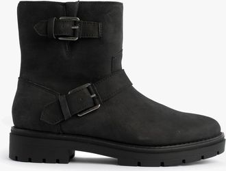 Toms Toms Ionie Moto Womens Ankle Boots Black Leather - Size UK 8