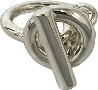 Herm&egrave;s Silver Silver 925 Band Ring (Pre-Owned)