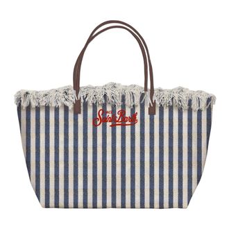 MC2 Saint Barth Handbags, female, Blue, Size: ONE SIZE City Bag Fringe