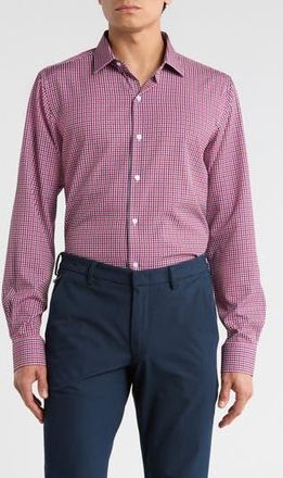 Nautica Slim Fit Check Print Dress Shirt in Red at Nordstrom Rack, Size 14.5 - 32/33