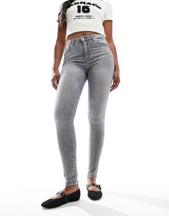 Only push up skinny jeans in gray wash