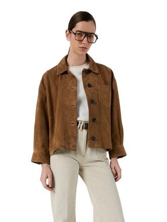Gerard Darel Tanael Suede Leather Jacket in Straw at Nordstrom, Size Medium