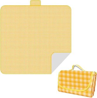 OEM Manta De Picnic Impermeable De 200 X 200 Cm, Manta Plegable Para Exteriores Para 5-6 Personas, Ligera Y Port&aacute;til Para Parques, Amarilla