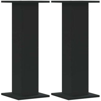 vidaXL Soportes Altavoces 2 Uds Madera Ingenier&iacute;a Negro 30x30x80 Cm Vidaxl