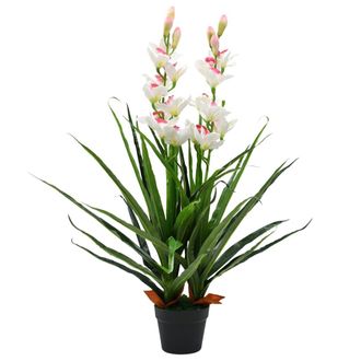 vidaXL Planta Artificial Orqu&iacute;dea Con Macetero 100 Cm Verde Vidaxl