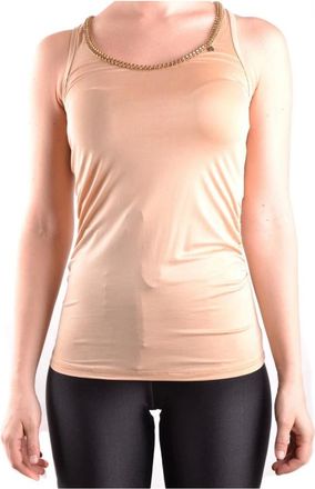 Elisabetta Franchi Tops, Dames, Beige, M, Beige Mouwloze Tanktop Lente/Zomer Ondershirt