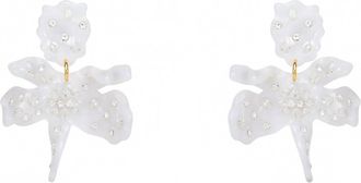 Lele Sadoughi Womens Mother Of A Pearl Sparkle Paper Lily Earrings