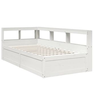 Berkfield Home Decorative Bookcase Bed without Mattress White 90x190cm Solid Woo | Size: 90x190 cm
