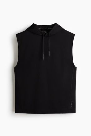H&M Regular Fit Sleeveless Sports Hoodie With Drymove in Black at Nordstrom, Size Xx-Large