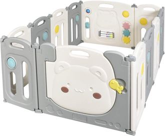 Costway Costway - Parque Infantil Plegable Con 12 Paneles De Hdpe Centro De Actividad Para Ni&ntilde;os Puerta Con Cierre Juguetes De Diversi&oacute;n