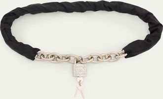 Simone Rocha Mens Nylon Sleeve Chain Padlock Belt