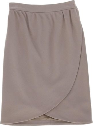 Giorgio Armani 1980s wool skirt - women - Wool/Cupro - 44 - Neutrals