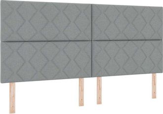 vidaXL Cabecero De Tela Geometric Con Cabecera Gris Claro 200 Cm Tela Vidaxl