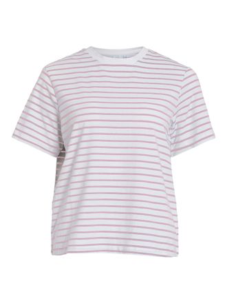 Vila Kurzarmshirt VILA VINORA S/S YD T-SHIRT - NOOS, Damen, Gr. XXL, cherry blossom stripes:opt 2 hellwei&szlig;, Jersey, Obermaterial: 96% Baumwolle, 4% Elastha