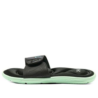 Under Armour (WMNS) Under Armour Ignite 4 Graphic Strap Slide Black Aqua Foam 3024453-001