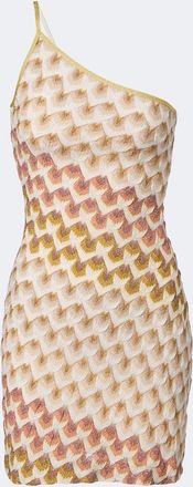 Missoni One-shoulder lam&eacute; minidress