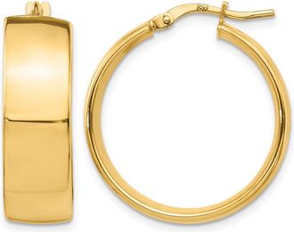 Diamond2Deal 14K Yellow Gold 8mm High Polished Round Hoop Earrings