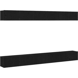 vidaXL Vidaxl - Conjunto De Mueble De Tv 6 Pcs Roble Negro 100 X 30 X 30 Cm