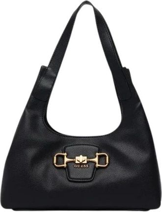 Guess Sunset Small Hobo - Dames - Schoudertassen - Zwart - ONE Size - Leer - Tassen