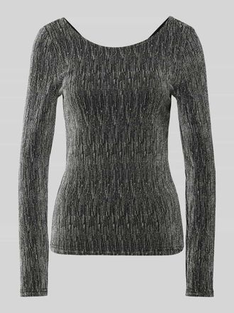 Selected Longsleeve mit Effektgarn Modell ANITA in Black, Gr&ouml;&szlig;e L