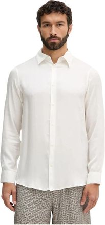 A|X Armani Exchange Gestreept Viscose Shirt - Heren - Zakelijke Overhemden - Wit - M - Overhemden