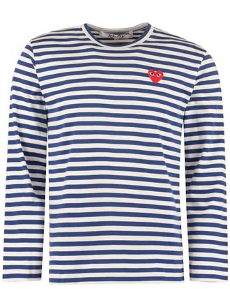 Comme Des Gar&ccedil;ons logo-appliqu&eacute; T-shirt - Blue