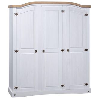 Berkfield Home Wardrobe Mexican Pine Corona Range 3 Doors White