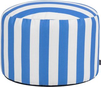 Icon Brand Puf reposapi&eacute;s redondo en tejido, estampado de rayas azul de cobalto