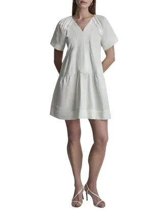 DKNY Dkny Pleated Contrast Stitch Dress