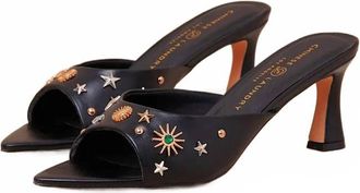 Chinese Laundry Womens Yarah Studded Heel Slide Sandals In Black
