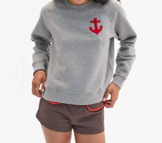 Clare Vivier Le Court Petit Chenile Anchor Sweatshirt In Grey