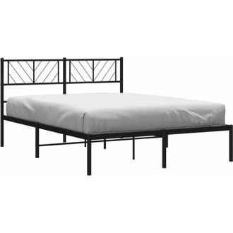 vidaXL Vidaxl - Estructura Cama Sin Colch&oacute;n Con Cabecero Metal Negro 120x190 Cm