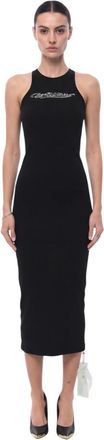 Off-white Black Embellished Midi Dress