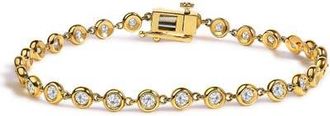 House of Brilliance 10K Yellow Gold 1 1/2 Cttw Lab Grown Diamond Bezel Link Bracelet at Nordstrom