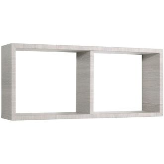 OEM Estante Rectangular De Pared 2 Compartimentos Mod. Morgana Roble Gris