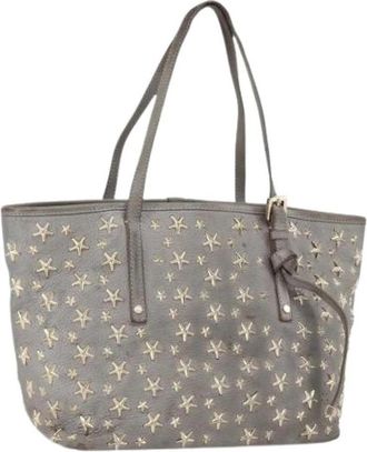 Jimmy Choo London Pre-owned Tote Bag - Dames - Vintage Shopper - Grijs - ONE Size - Leer - Vintage