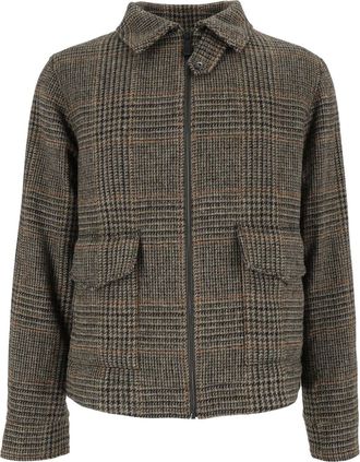 Aspesi Short Structured Jacket with Classic Checkered Pattern
