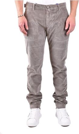 Dondup Heren Katoenen Broek Grijs Rits - Heren - Slim Fit Broeken - Grijs - W32 - Katoen - Broeken