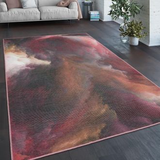 Paco Home Paco Home Alfombra Salon De Habitacion Tejido Plano Modern Abstract Vintage Se Puede Lavar &Oslash; 120 Cm Redon, Multicolor 2