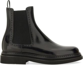 Dolce & Gabbana Gekreukelde Kalfsleren Chelsea Boots - Heren - Chelseaboots - Zwart - 40 EU - Leer - Schoenen