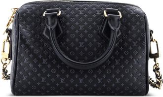 Louis Vuitton Speedy Bandouliere Bag Nanogram Embossed Leather 20 satchel - Zwart