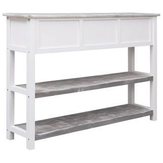 Berkfield Home Sideboard Antique Grey 108x30x76 cm Solid Paulownia Wood | Size: 108 x 30 x 76 cm
