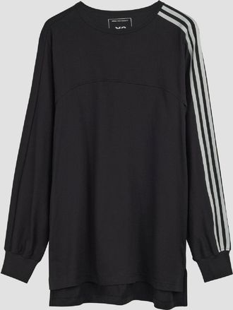 Yohji Yamamoto Mens Y-3 3-Stripes Long Sleeve T-Shirt in Black