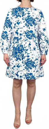 Ann Mashburn Francine Mini Dress In White/blue