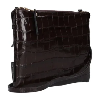 Fred De La Bretoniere Tassen, Dames, Bruin, ONE Size, Leer, Bregje Crossbody Croco Print Leer