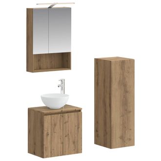 vidaXL Juego De Muebles De Ba&ntilde;o 4 Pcs Roble Artesanal Vidaxl