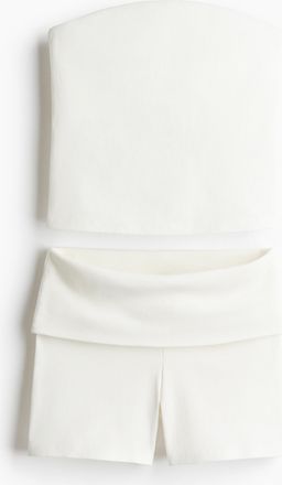 H&M 2-teiliges Set mit Tubetop und Shorts - White