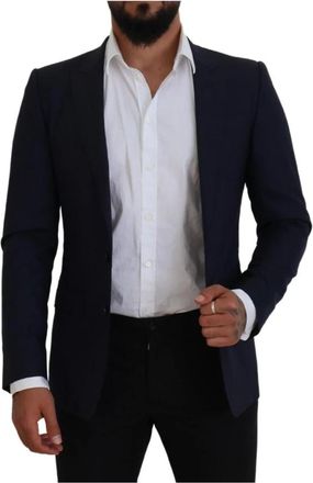 Dolce & Gabbana Klassiek Passend Kostuum - Heren - Blazers - Blauw - S - Wol - Jassen