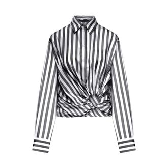 Sportmax Sportmax, Shirts, female, Multicolor, Size: M Palmizi Cropped Cotton Shirt