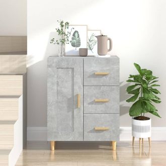 vidaXL Vidaxl - Aparador De Madera Contrachapada Gris Hormig&oacute;n 69,5x34x90 Cm